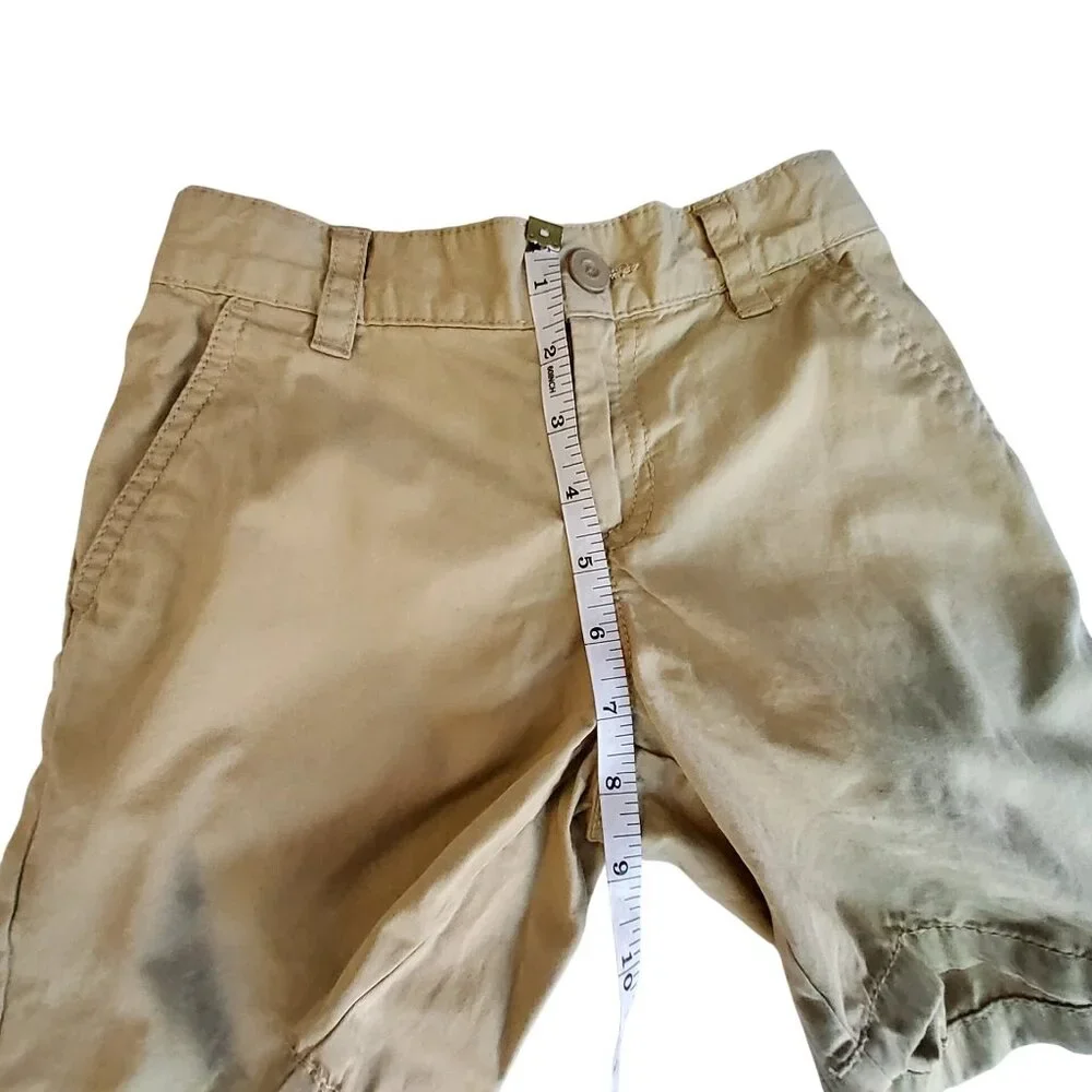 Cat & Jack Boys Beige Cotton Adjustable Waist Shorts Size 6 button-zip closure - Picture 4 of 9
